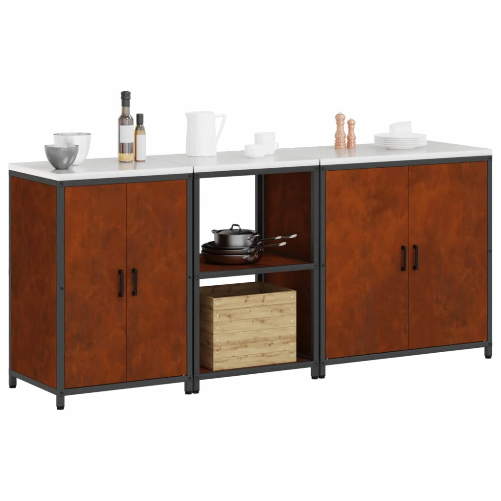 Set di Stoccaggio per Cucina con lo scaffale 3 pcs Ruggine 3392707