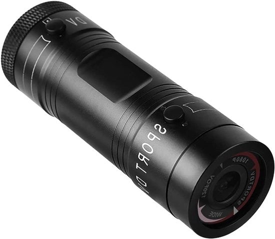 Miniportatile 1080P Full HD 30 FPS DV Sportcamera - Scatola impermeabile - Adatta per biciclette, motociclette e auto - Nero.