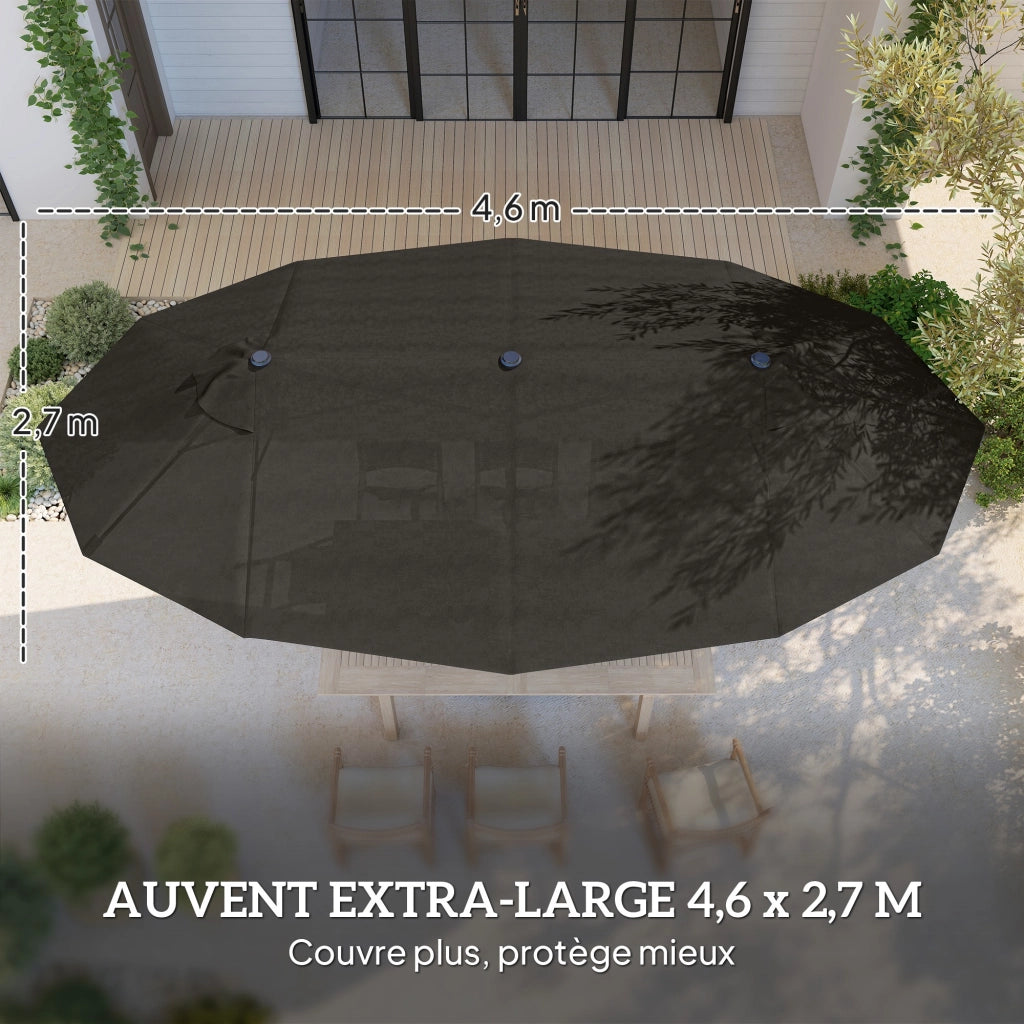 Ombrellone da giardino rettangolare ¨C zephmum ¨C grigio 460x270x240 cm
