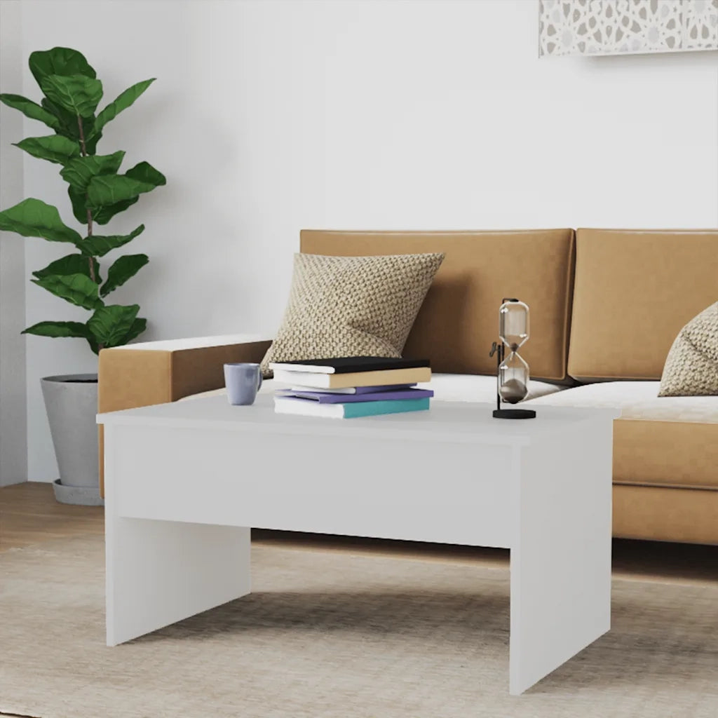 Tavolino da Salotto Bianco 80x50,5x41,5 cm Legno Multistrato 809638