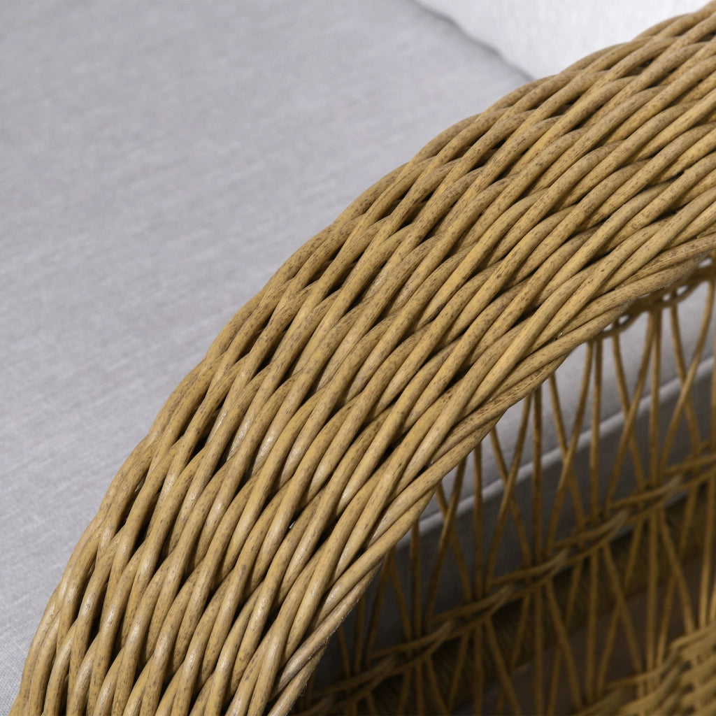 Poltrona a Dondolo ¨C Zephmum ¨C PE Rattan Naturale Grigio Chiaro