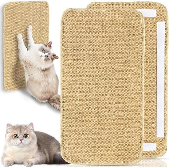 Mat di raschiamento per gatti in sisal 50 x 25 cm - Anti-slit, orizzontale e verticale - Protegge tappeti e divani