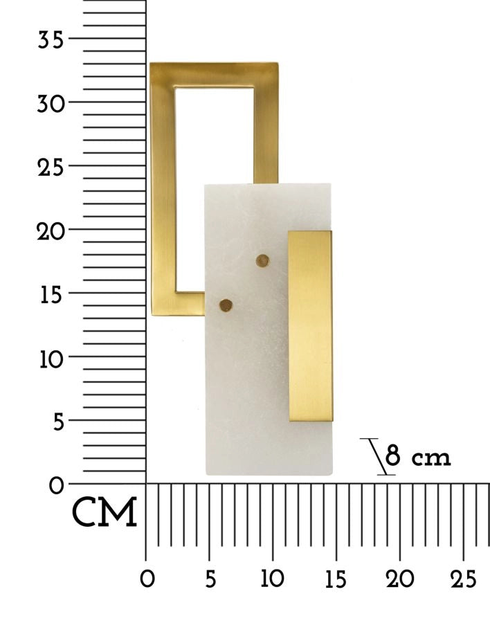 Lampada da Muro Cube 15x8x33 cm in Vetro e Ferro Oro