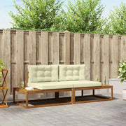 Set di divani da esterno-Sofa da giardino con cuscino Naturale e Crema 782929