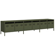 Mobile porta TV pratico e spazioso 202 x 39 x 43 cm stile contemporaneo acciaio laminato a freddo verde oliva 02_0055636