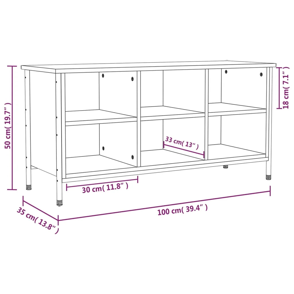 Scarpiera Grigio Sonoma 100x35x50 cm in Legno Multistrato 831841