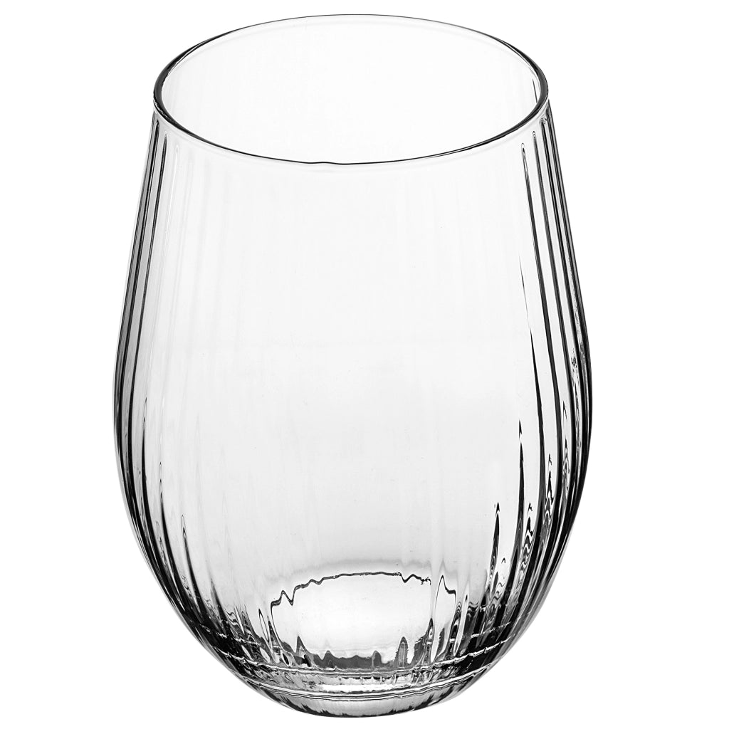 Set di 8 bicchieri da 580 ml per succhi di frutta, modello KADAX, con scanalatura, di grandi dimensioni.