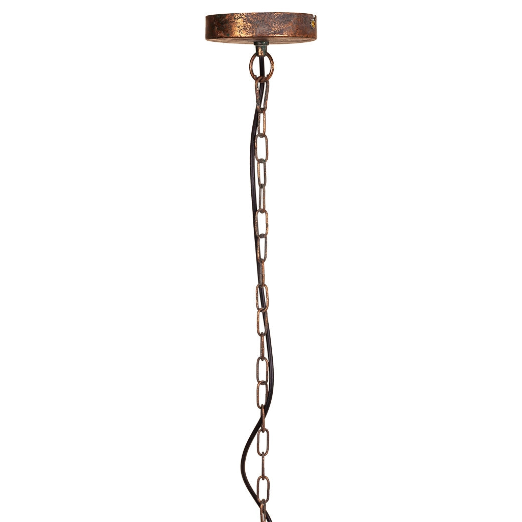 Plafoniera in metallo dorato 49x49x39/100h