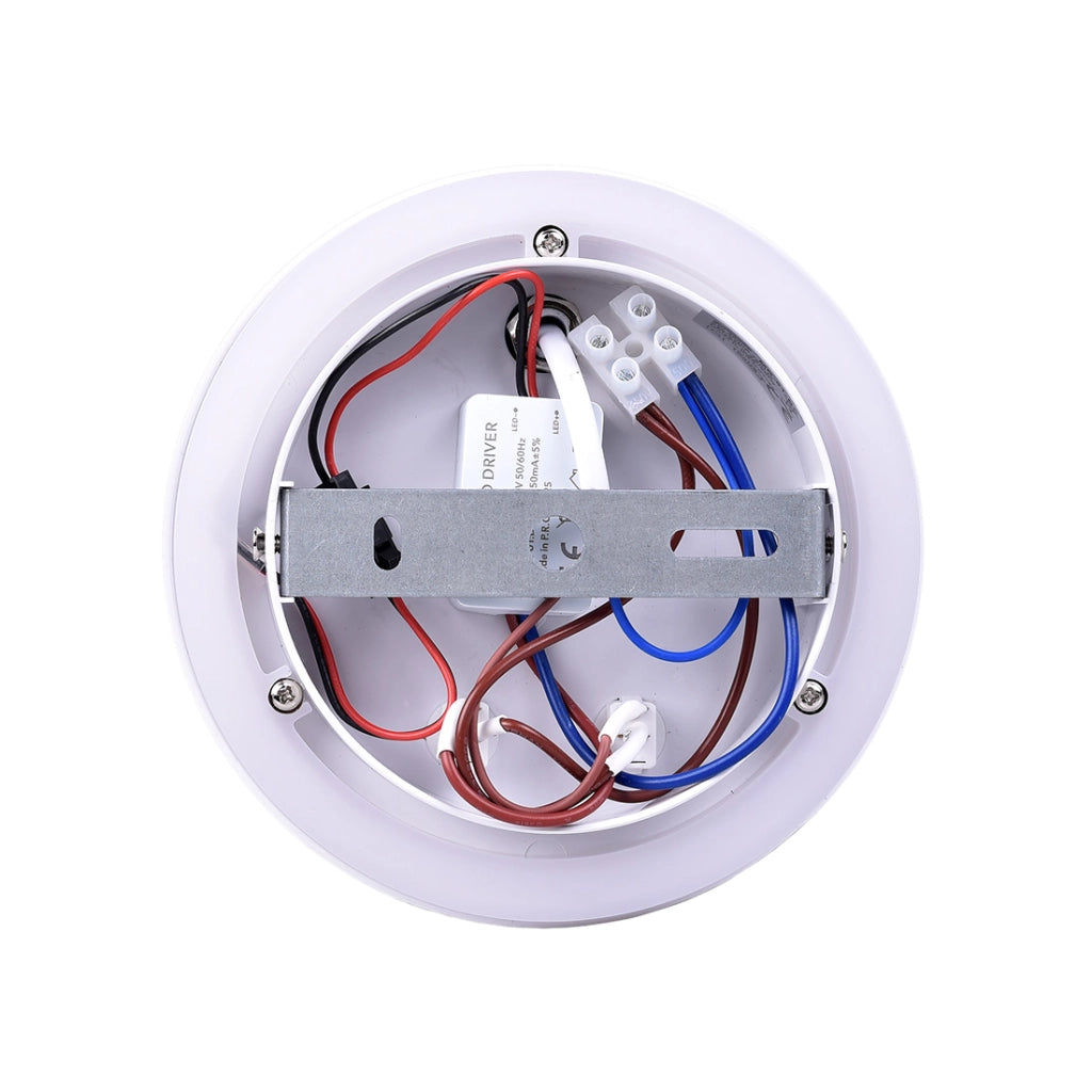 APPLIQUE LED 8W PER INTERNI CON DOPPIA EMISSIONE LUMINOSA A LUCE CALDA - DESIGN MODERNO TONDO IN ALLUMINIO BIANCO IDEALE PER PARETI DI CASA CORRIDOI SOGGIORNI HOTEL E AMBIENTI INTERNI
