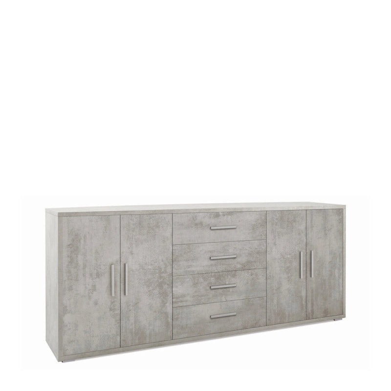 Mobile 4 Ante 4 Cassetti Kit Cemento cm 203x41x84h - Sarmog