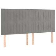 Testiera | Testata Grigio Chiaro 180x5x118/128 cm Velluto