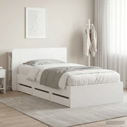 Telaio del letto con storage con testiera Bianco 75 x 190 cm
