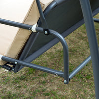 Dondolo 3 Posti da Giardino con Zanzariera Schienale Reclinabile per Funzione Letto Caffè? Chiaro