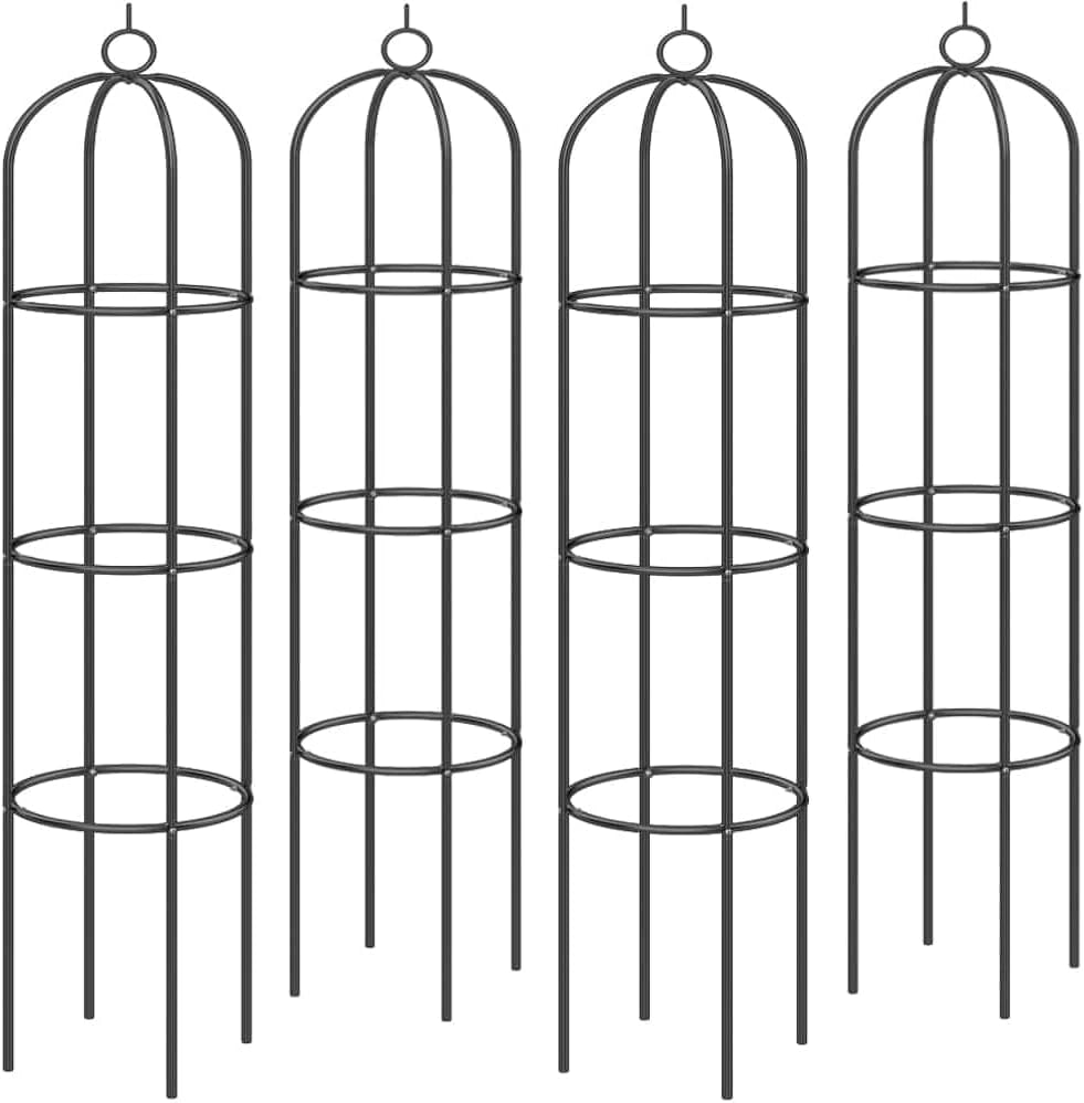 4x Obelisco per Rose Piante Rampicanti 200 x 40cm in Metallo Resistente Traliccio per Rose Pergolato per Eventi