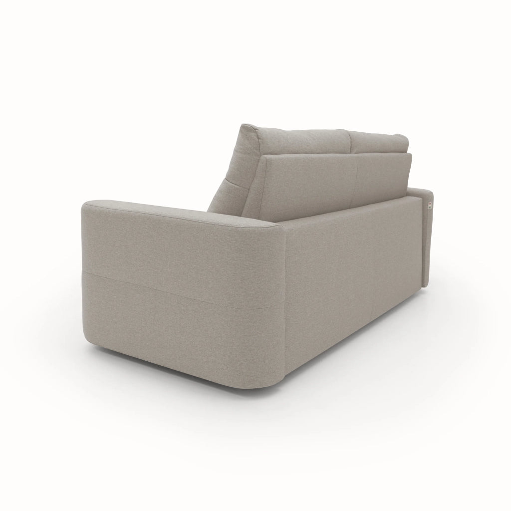 Cupido Divano letto con morbido schienale alto in tessuto impermeabile simil cotone T13 202 cm (mat. 140x197) panna