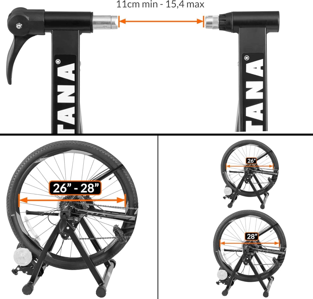 Rullo Magentico per Bicicletta 150kg in Acciaio 6 Livelli Pieghevole 26-28' Allenamento a Casa Bici Indoor