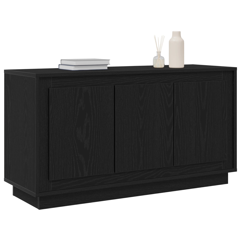 Sideboard Nero Rovere 102x35x55 cm Legno ingegnerizzato