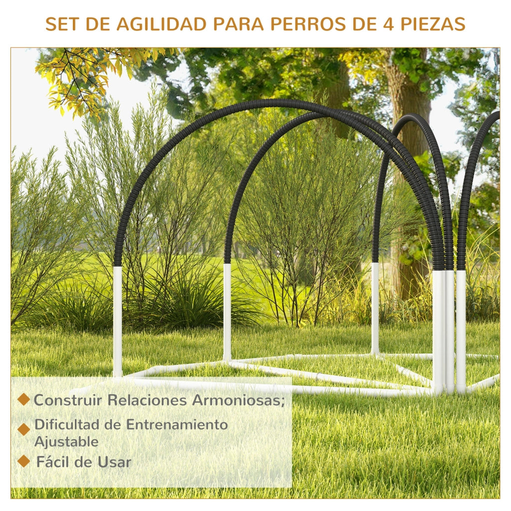 Set Agilit¨¤ per Cani 4 Pezzi con Borsa Trasporto ¨C zephmum ¨C Nero 89x69x99 cm
