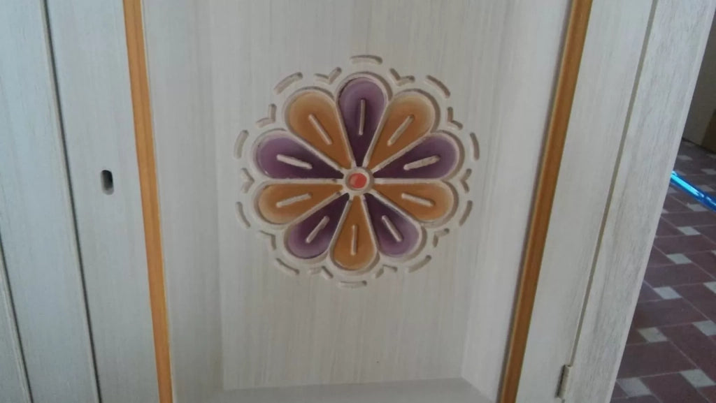 Armadio 2 ante shabby legno avorio patinato e decori 125x61x200 - Mobili 2G