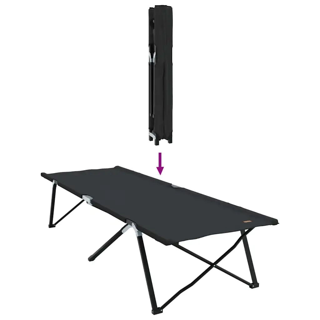 Letto da campeggio pieghevole Nero 206 x 76 x 74 cm CFW9726495