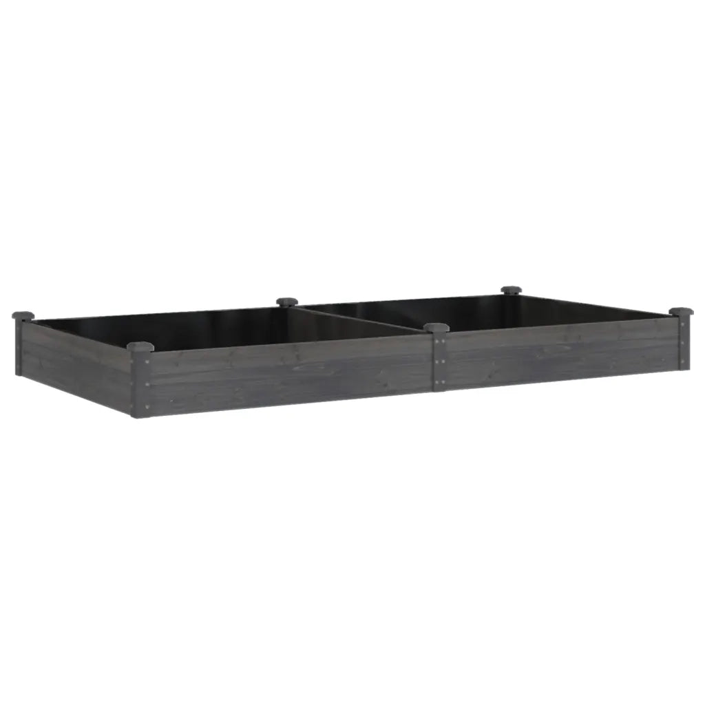 Fioriera | Cassetta per fiori | Vaso Giardino con Fodera Grigia 240x120x25cm Massello Abete