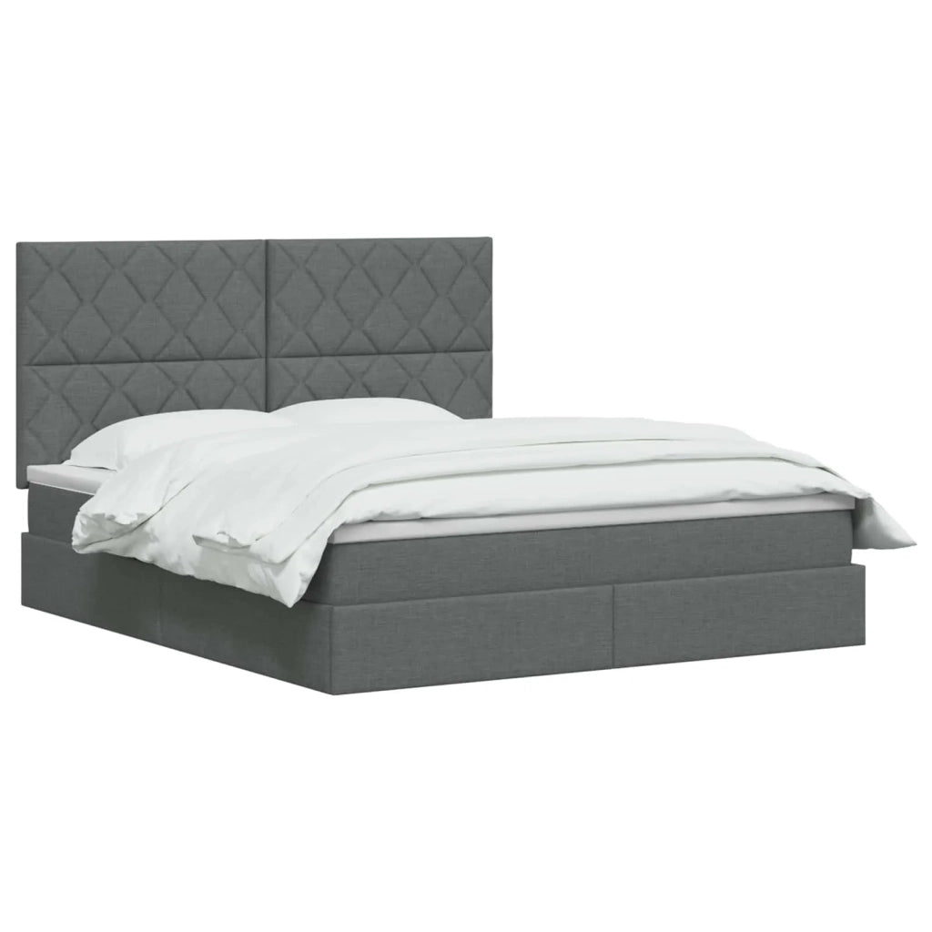Letto con contenitore e materasso Grigio Scuro 140 x 200 cm 3459571