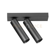 GFA1475H- FARETTO SPOT ORIENTABILE 2 LUCI ATTACCO LED 2700K 1001LM 2X7W COLORE NERO SATINATO D.3,5CM BASE 21,5X4,5CM