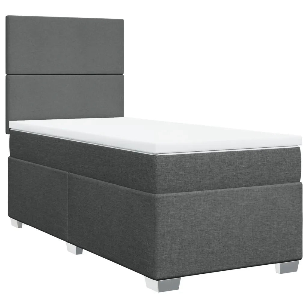 Giroletto a Molle con Materasso Grigio Scuro 100x200 cm Tessuto 3290393