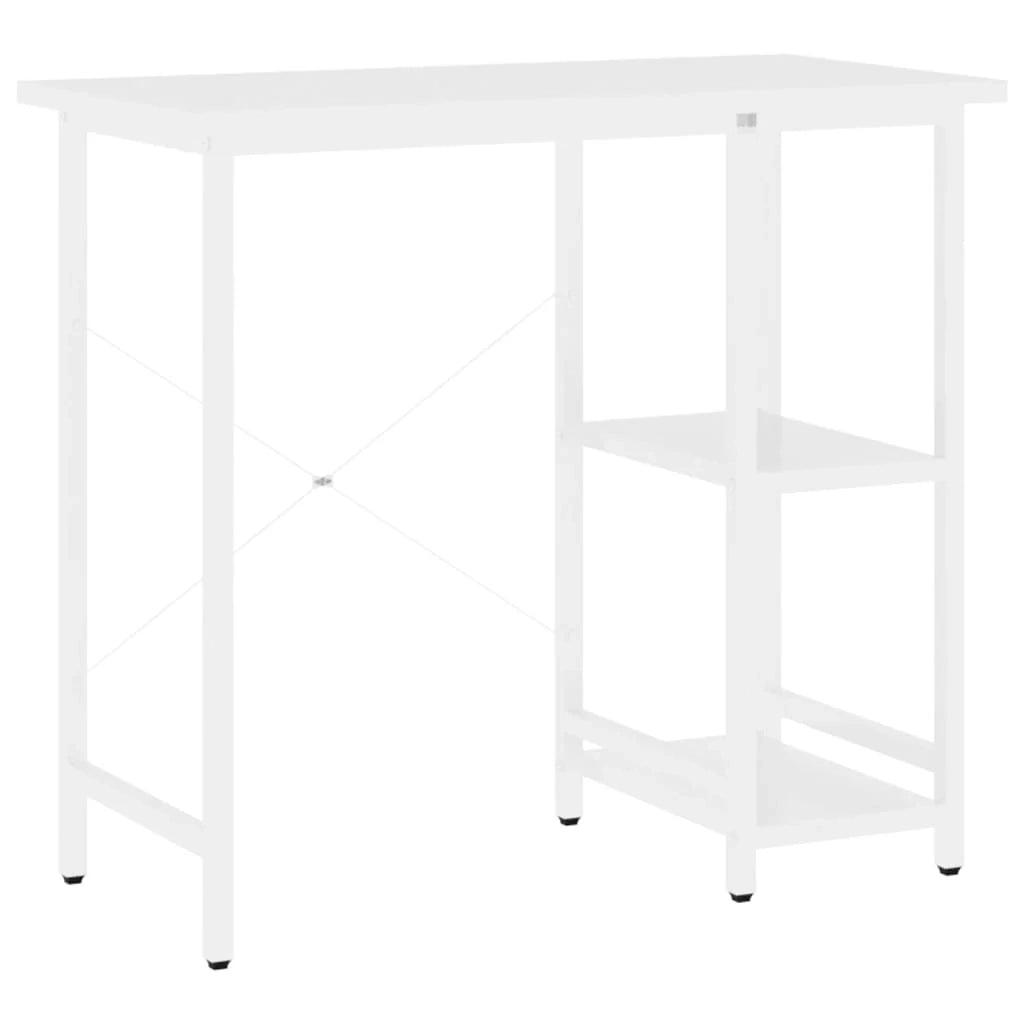 Scrivania per computer postazione di lavoro mobile per computer studio per computer 80 x 40 x 72 cm MDF e metallo bianco 02_0023716