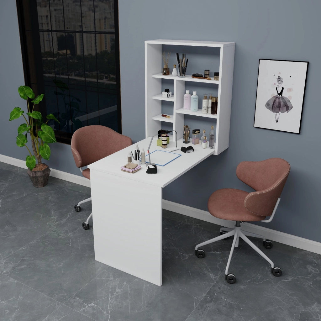Tavolo da trucco in legno "Sedir" - 90 x 59 x 74 cm - Bianco