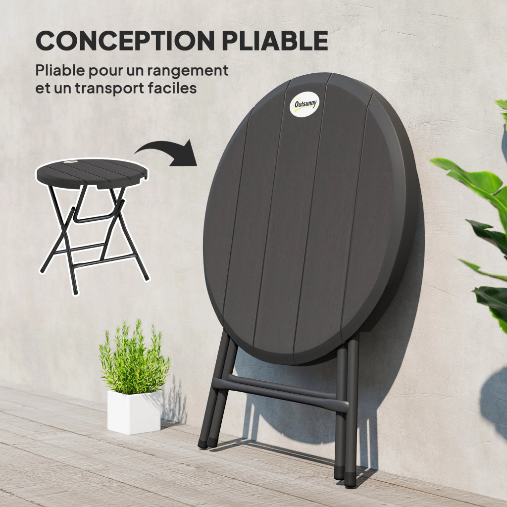 Tavolo da giardino rotondo per 4 persone ¨C zephmum ¨C HDPE e acciaio