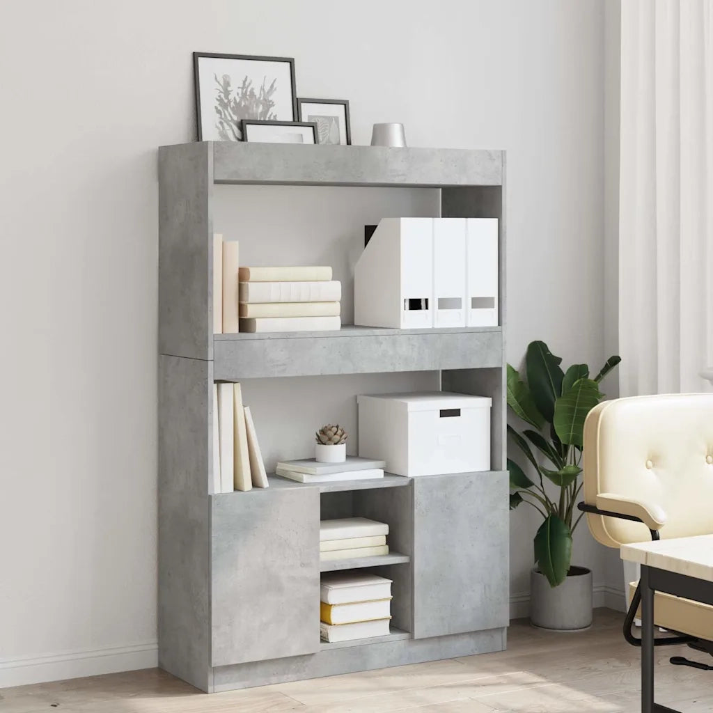 Credenza Grigio Cemento 92x33x140 cm in Legno Multistrato 3309612
