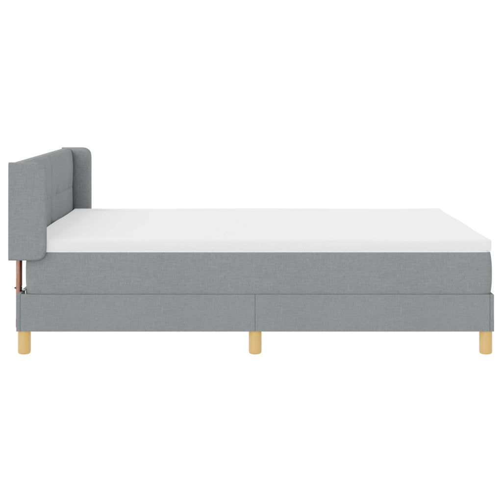 Letto con Box Spring e Materasso Grigio Chiaro 140x200 cm Tessuto