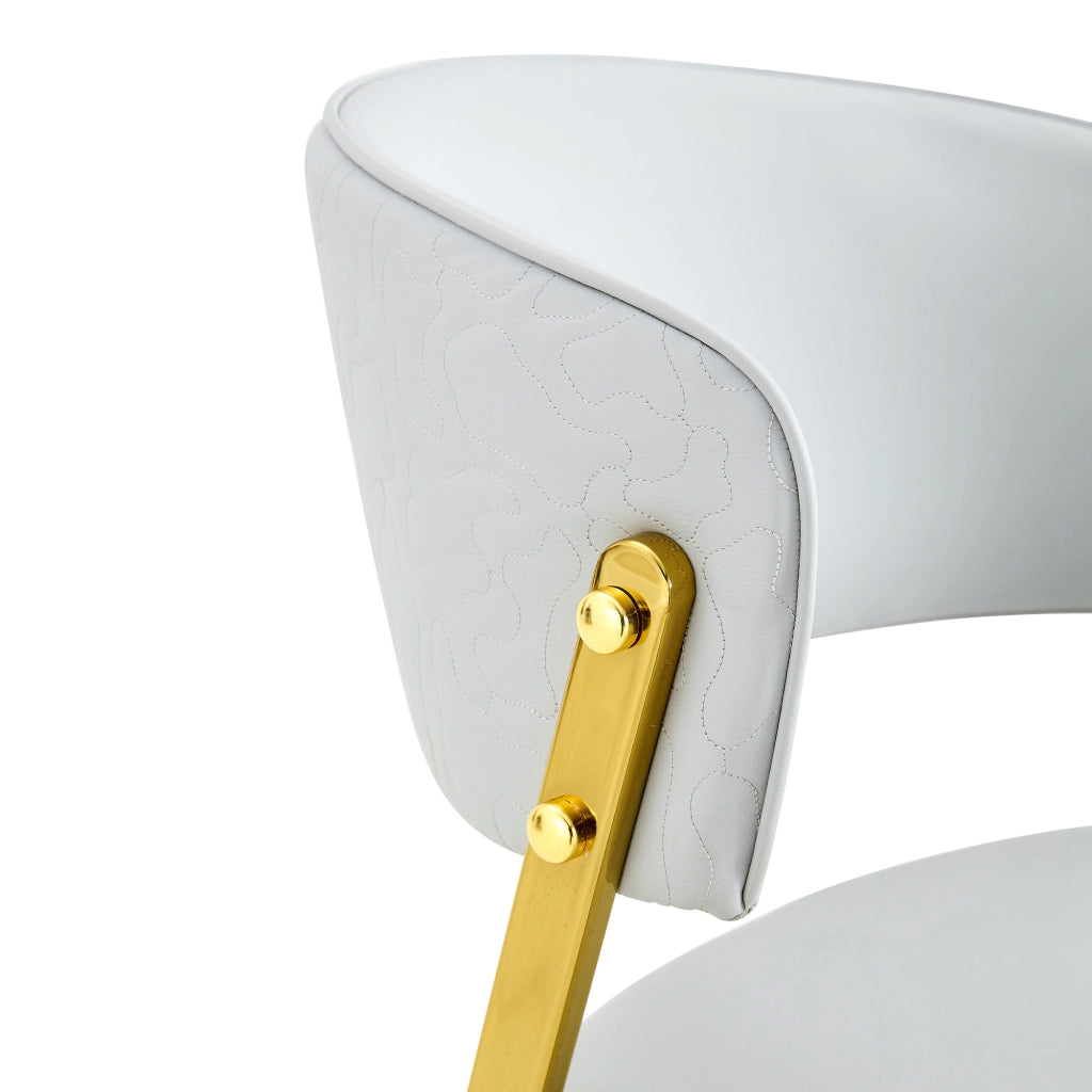 Set di sedie a 2 posti in pu grigio chiaro con struttura in metallo e seduta imbottita per cucina e ufficio
