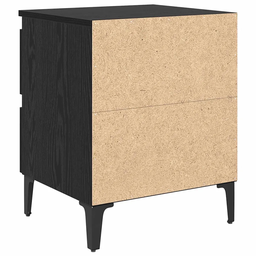 Comodino | Armadio da Notte | Mobiletto da notte Rovere nero 40 x 35 x 50 cm Legno multistrato