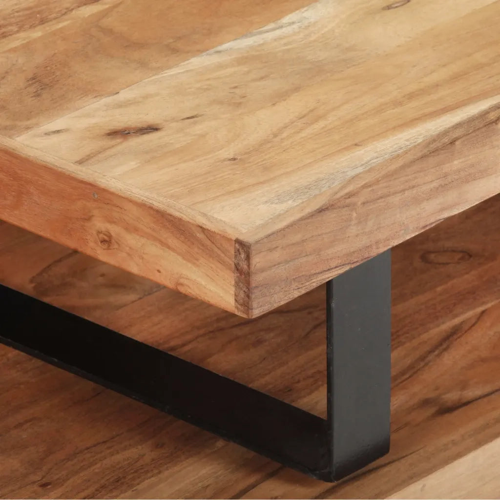Set Tavolini da Salotto 2 pz in Legno Massello di Acacia 320394