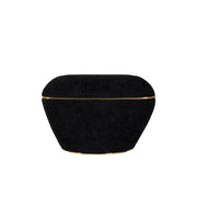 Pouf Contessa nero e oro in velluto e legno di pioppo