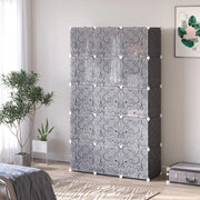Armadio modulare 111 x 47 x 183 cm nero – contenitori a scomparti