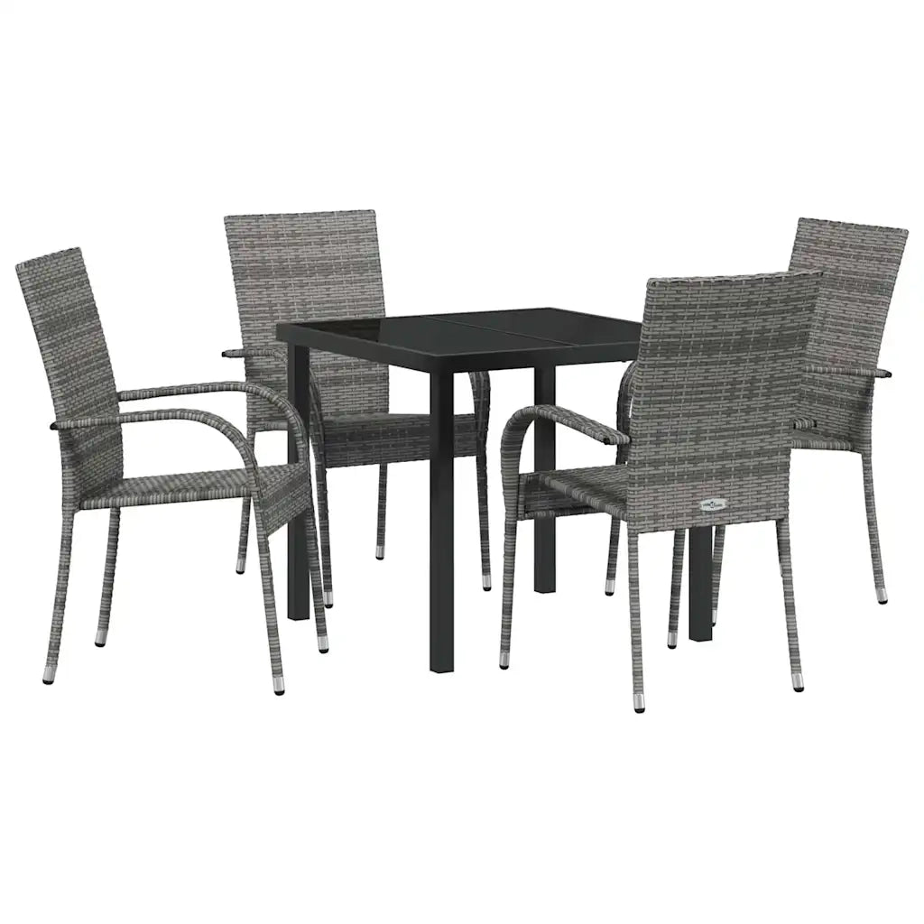 Set da Pranzo per Giardino 5 pcs Grigio 3379409