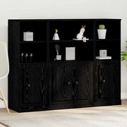 Credenza Rovere Nero 132 x 35,5 x 103,5 cm Legno multistrato 3333077