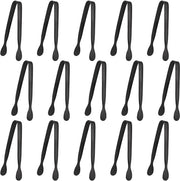 Suikertang per 15 Stuks - Materiale in Acciaio Inossidabile - Nera - 110 mm di Lunghezza - Ideale per Party/Bar - Duraturo e Facile da Pulire