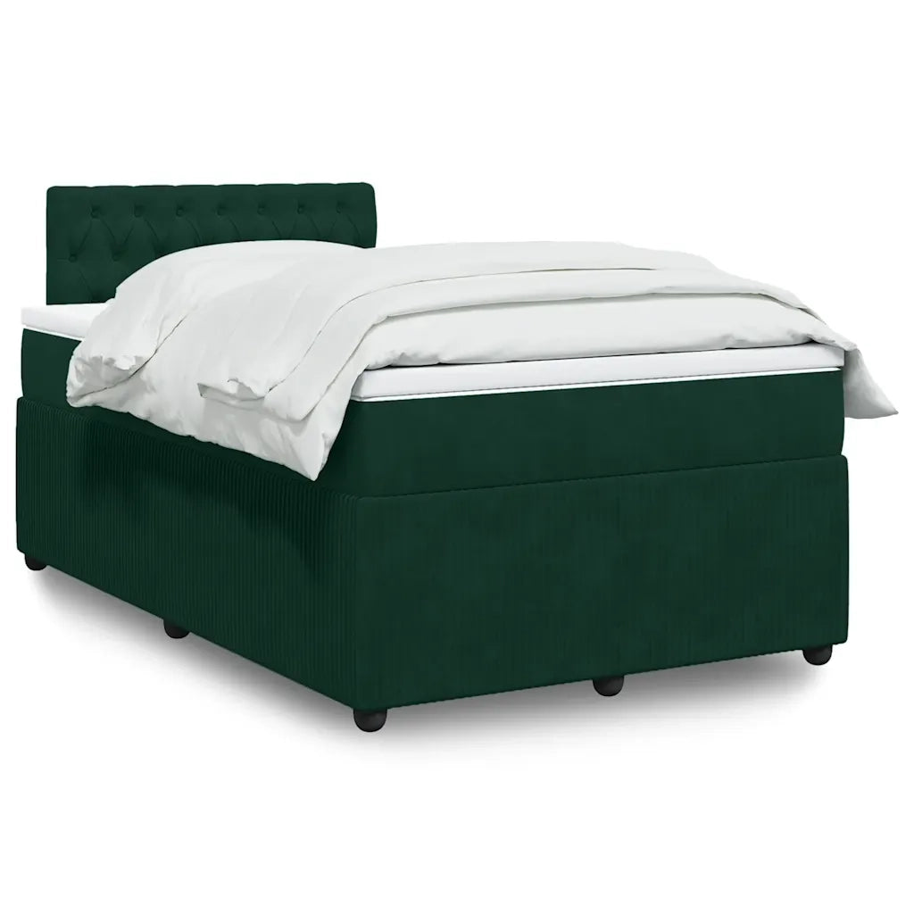 Giroletto a Molle con Materasso Verde Scuro 120x200 cm Velluto 3287719