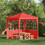 Parete per tenda da festa 2 pcs 200 x 195 cm Rosso PE e Acciaio