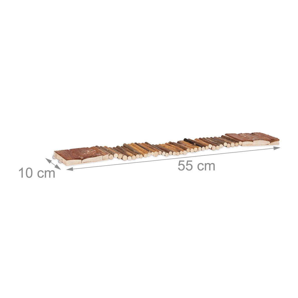 Set di 3 ponti sospesi versatili in legno per piccoli animali flessibile 30 x 10 x 10 cm in legno di ciliegio naturale 13_0015134