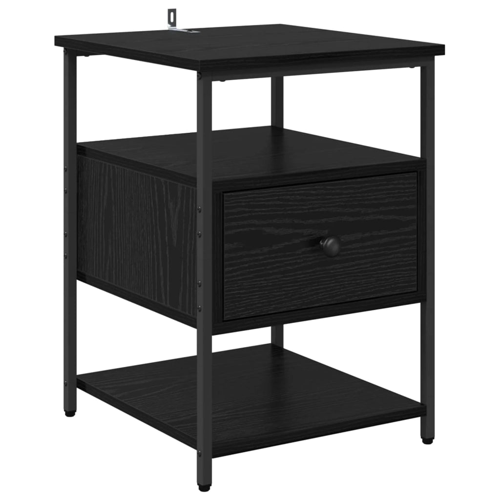 Armadio da Notte Rovere Nero 40 x 42 x 56 cm Legno multistrato