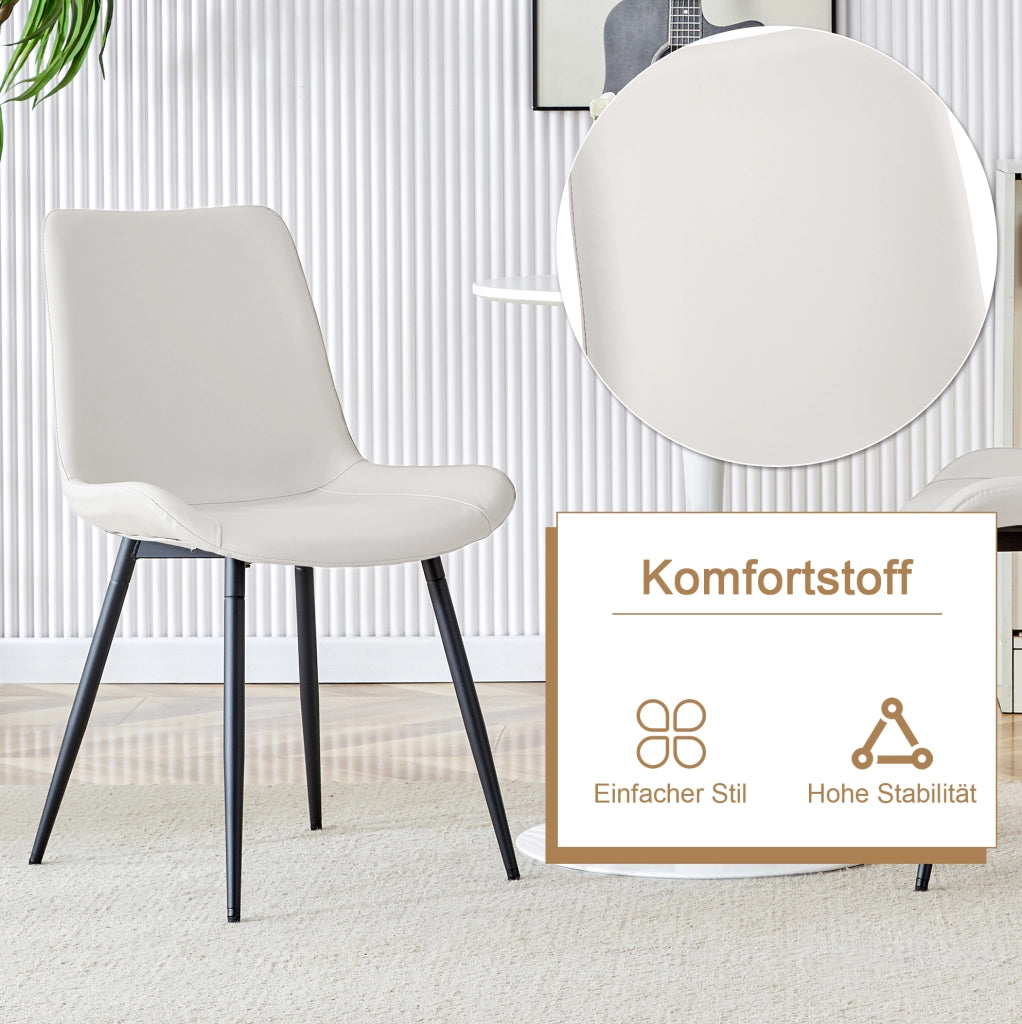 Set tavolo rotondo con sedie, Ø 100 cm, MDF e vetro, marrone, nero e bianco