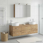 Set di mobili per il bagno 4 pz Rovere Artigianale 3407062