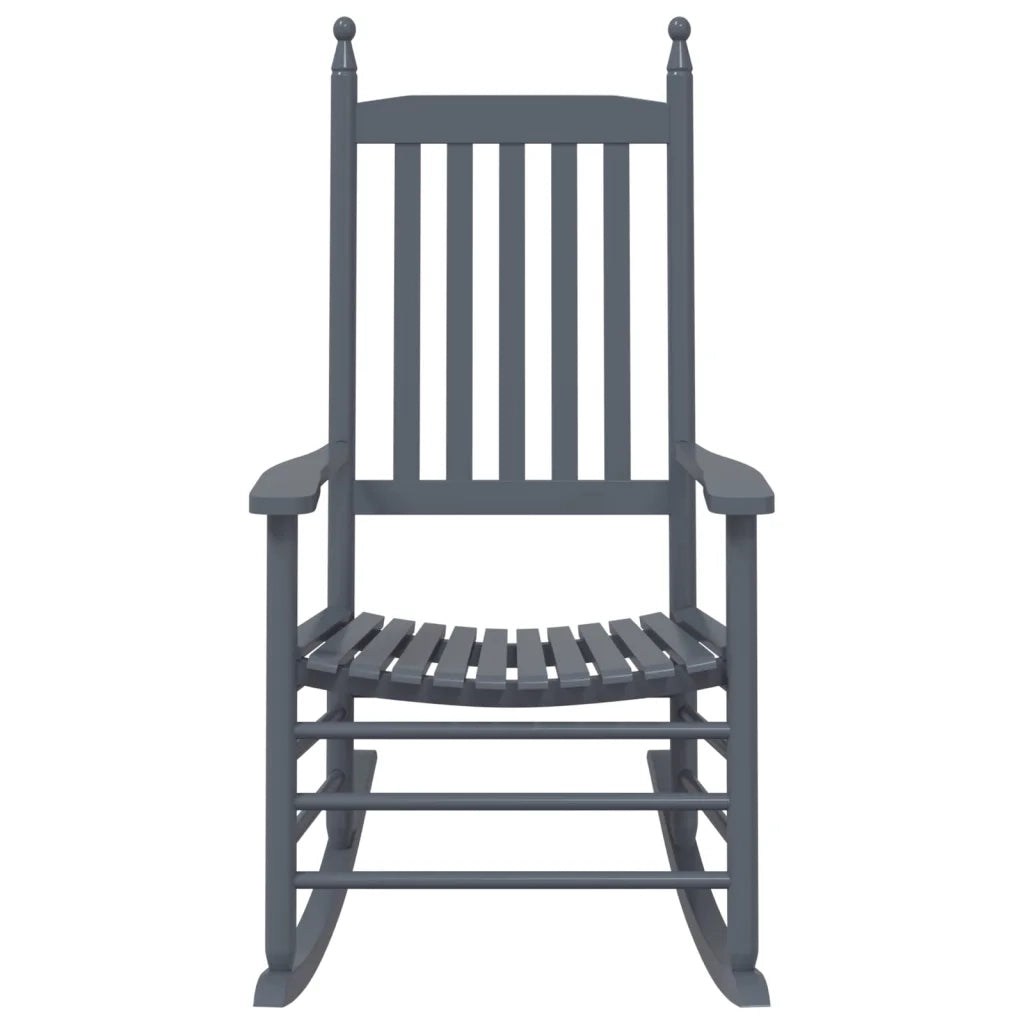 Sedie a Dondolo Sedute Curve 2 pz Grigie Legno Massello Pioppo 3281589