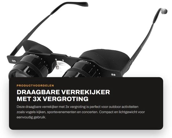 Verrekijker 3x Vergroting con Fusto in Alluminio - Alta Definizione - Comodo Design - Adatto per Sport e Osservazione degli Uccelli - Modello Portatile