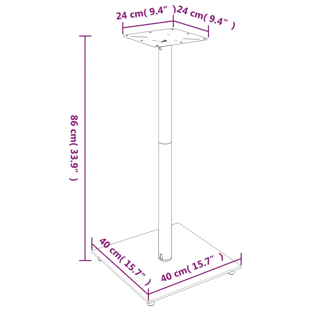 Pedane Casse 2 pz Nero Argento Vetro Temperato Design 1 Pilastro CFW7215953